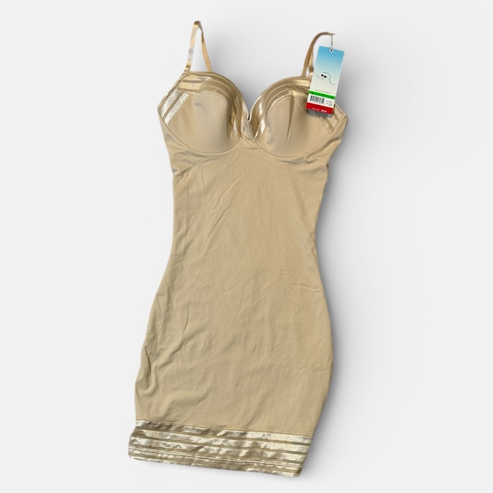 NEW Assets by Spanx women’s L Large in the Nude beige shaping slip dress NWT